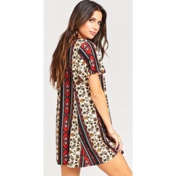 Show Me Your Mumu Matilda Patchwork Floral Lace Up Boho Mini Dress - Size XS - Picture 3 of 7